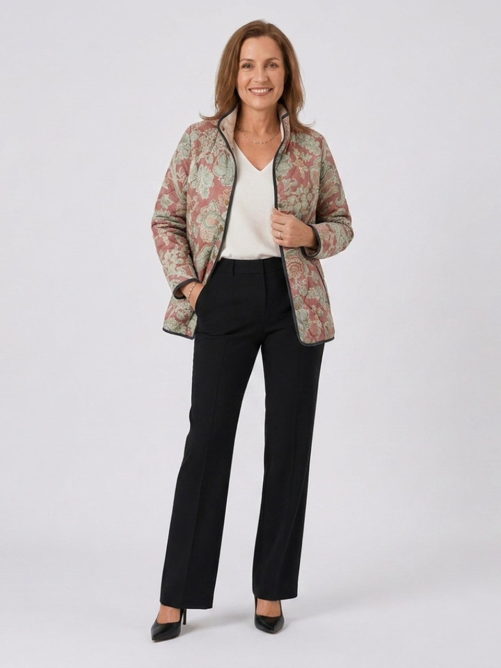 Agnès Paris | Veste Matelassée Damas Terracotta Pauline