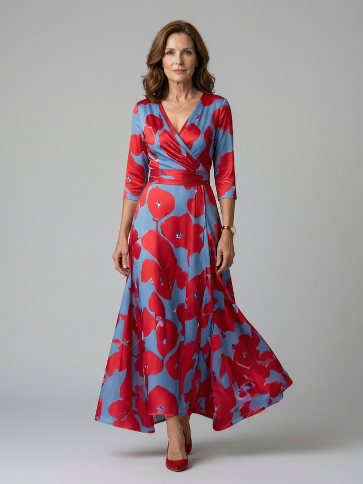 Agnès Paris | Robe Midi Croisée à Col Celine