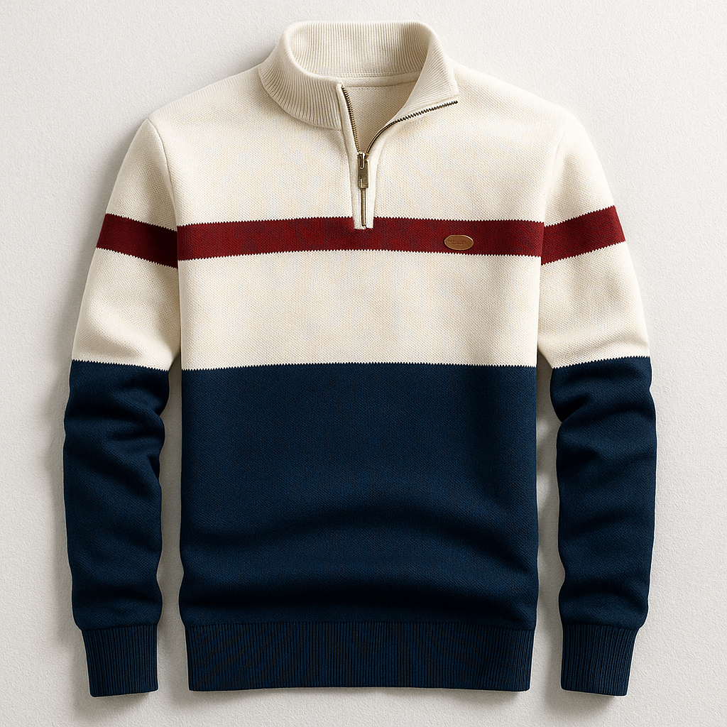 Agnès Paris | PULL HOMME AVEC ZIP AU COL