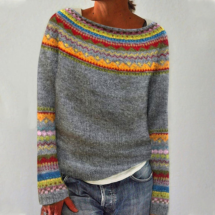 Agnès Paris | Pull Maille Empiècement Arc-en-ciel Sylvie