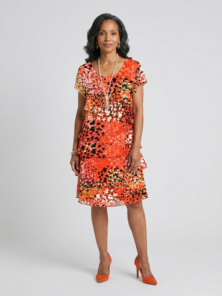Agnès Paris | Robe longueur genou à motifs éparpillés Evania