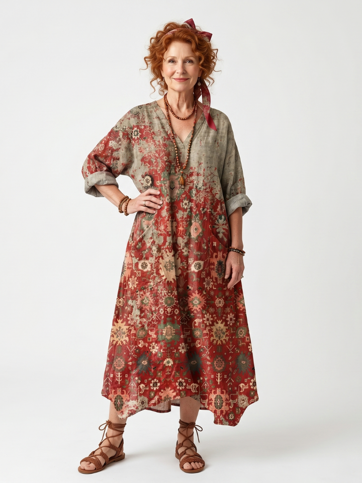 Agnès Paris | Robe Midi Imprimée à Poches Sylvie