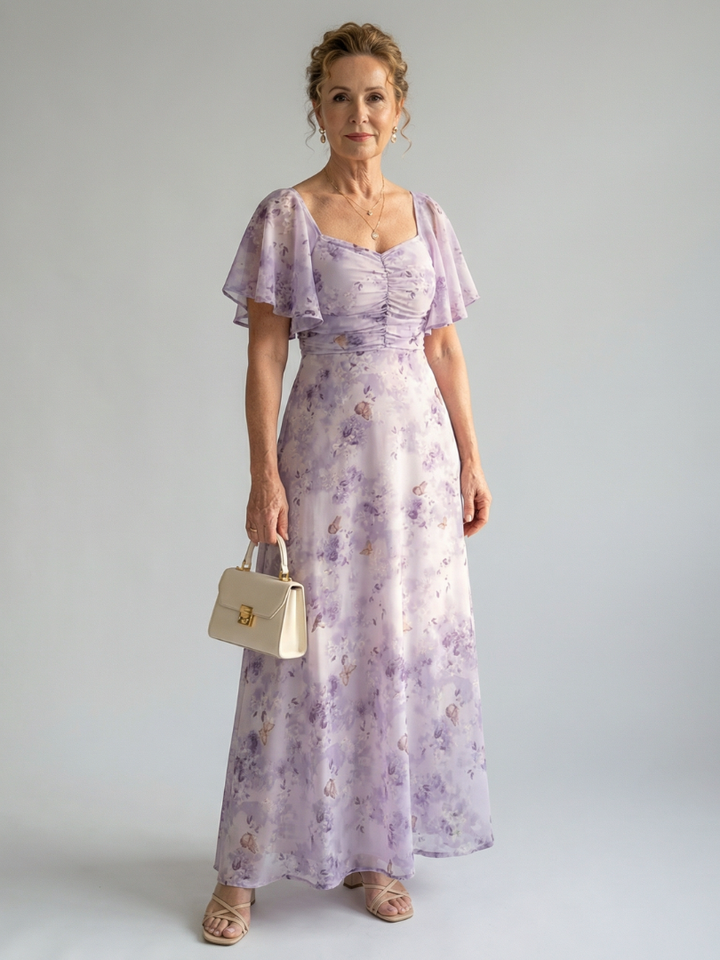 Agnès Paris | Robe Midi à Manches Volantes Vaelis