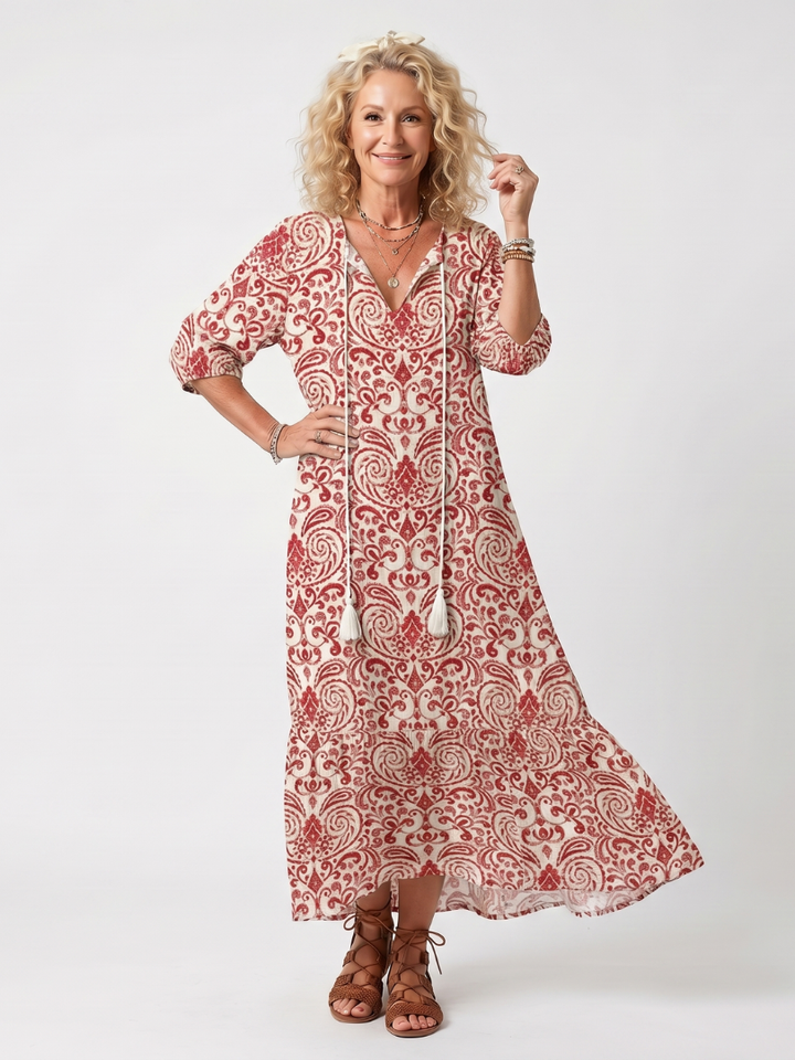 Agnès Paris | Robe Midi Bohème à Pompons Lucie