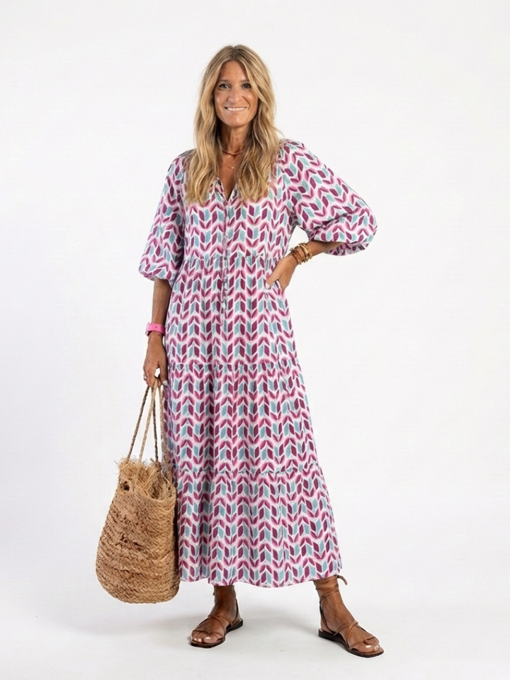 Agnès Paris | Robe midi à manches longues Mireya
