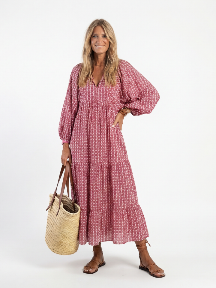 Agnès Paris | Robe Midi à Imprimé Géométrique Arlette