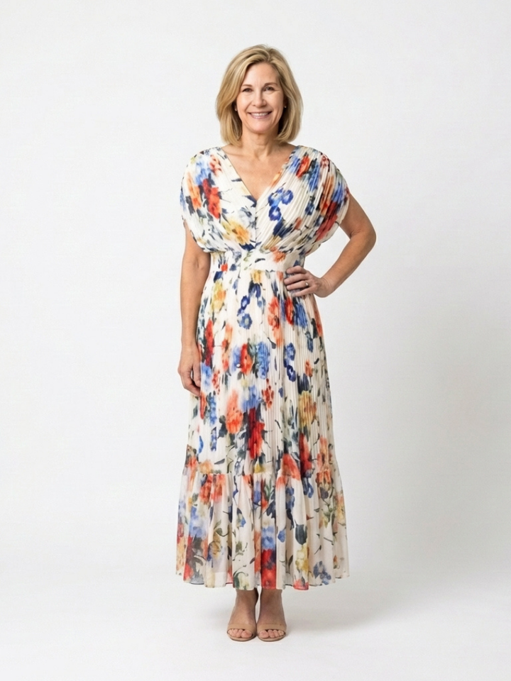 Agnès Paris | Robe Midi Fleurie Plissée Savannah