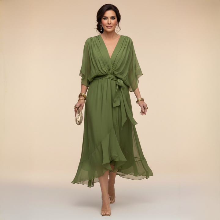 Agnès Paris | Robe en chiffon à décolleté V