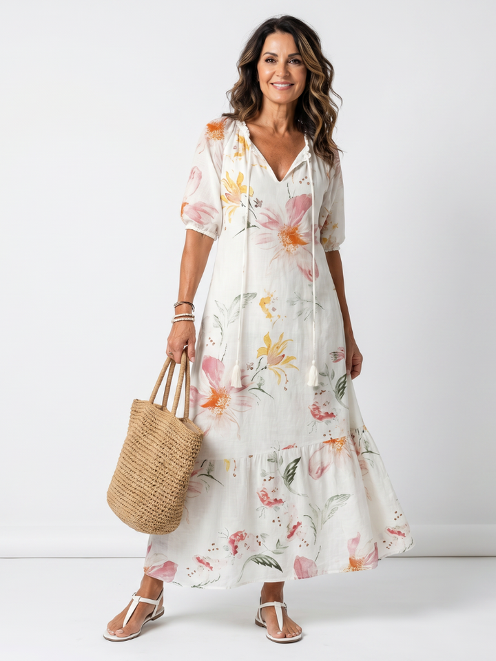 Agnès Paris | Robe Midi Fleurie à Volants Pauline