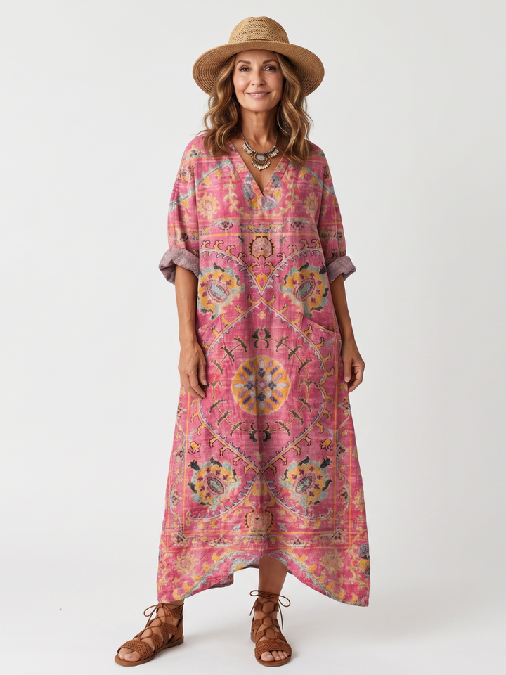 Agnès Paris | Robe Midi Imprimée à Poches Margot