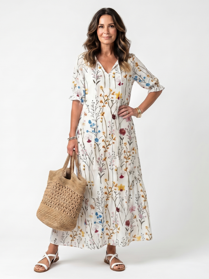 Agnès Paris | Robe Midi Bohème à Pompons Nathalie