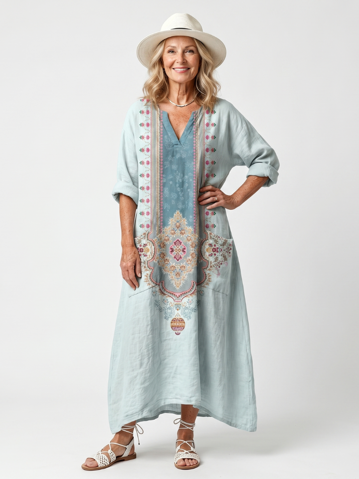 Agnès Paris | Robe Midi Brodée à Poches Claire
