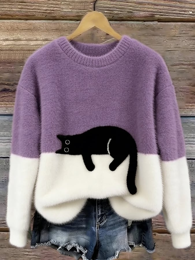 Agnès Paris | Pull Douillet Chat Endormi Charlotte