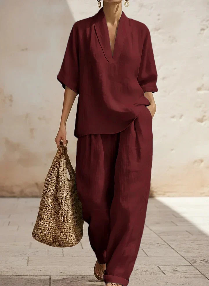 Agnès Paris | Ensemble en lin deux pièces sans effort Lilly