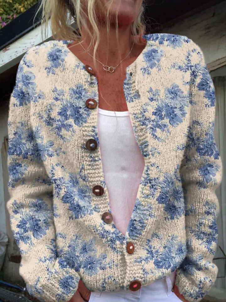 Agnès Paris | Cardigan Fleurs Bleues Claire