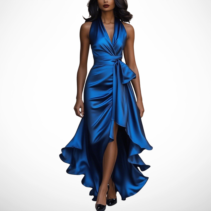 Agnès Paris | Robe en Satin Drapée à la Taille