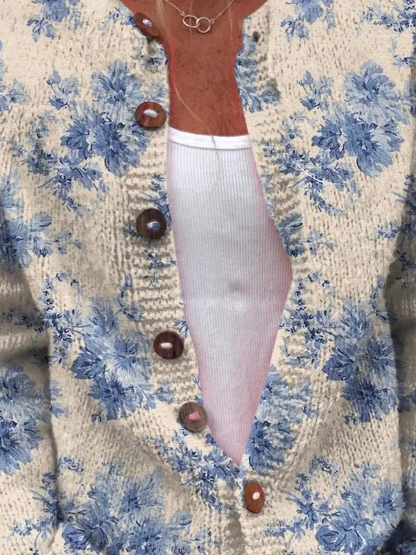 Agnès Paris | Cardigan Fleurs Bleues Claire