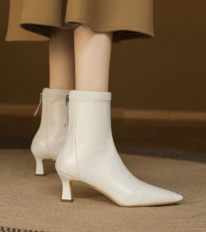Agnès Paris | Bottines en cuir à talon élégant