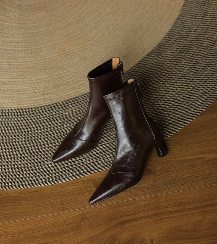 Agnès Paris | Bottines en cuir à talon élégant