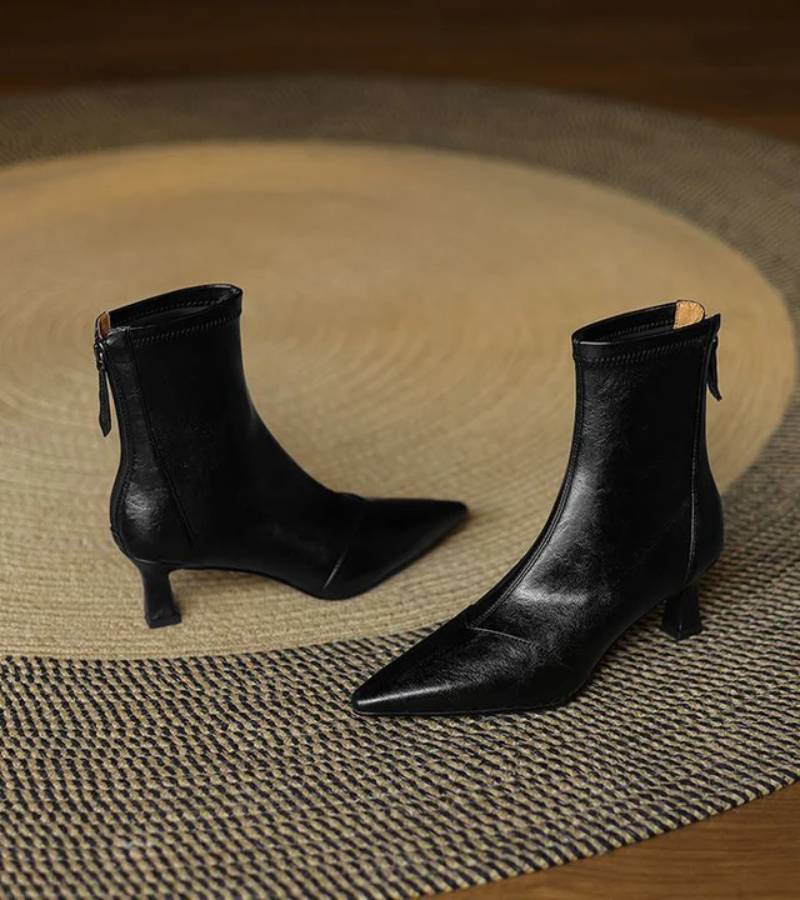 Agnès Paris | Bottines en cuir à talon élégant