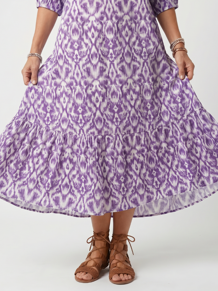 Agnès Paris | Robe Midi Imprimée à Pompons Brigitte