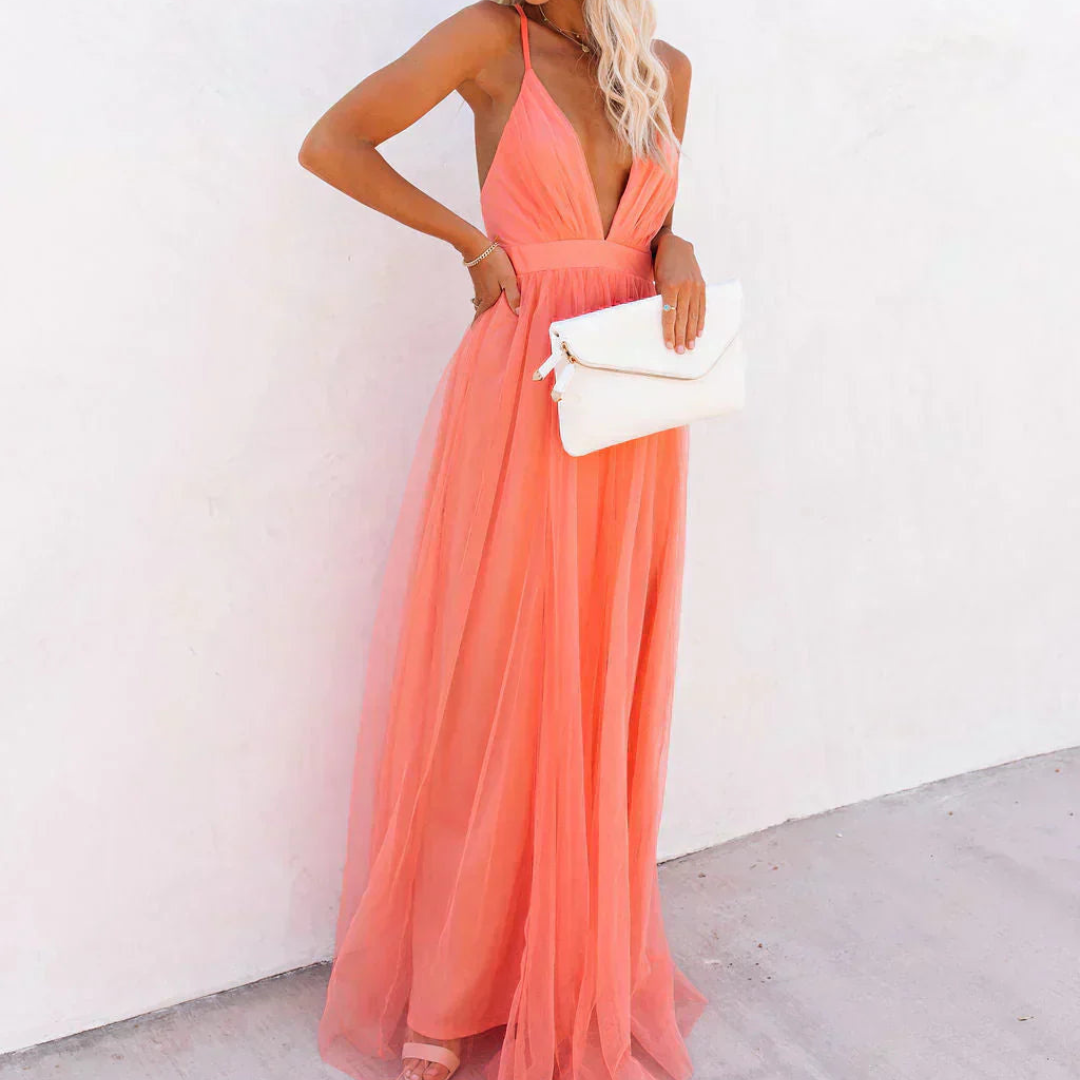 Agnès Paris | Robe Maxi Lumière Corail