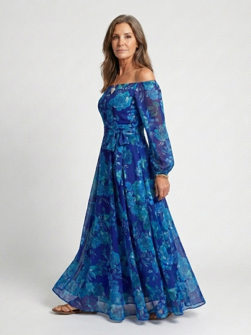 Agnès Paris | Robe Maxi Fleurie à Épaules Dégagées Aspen