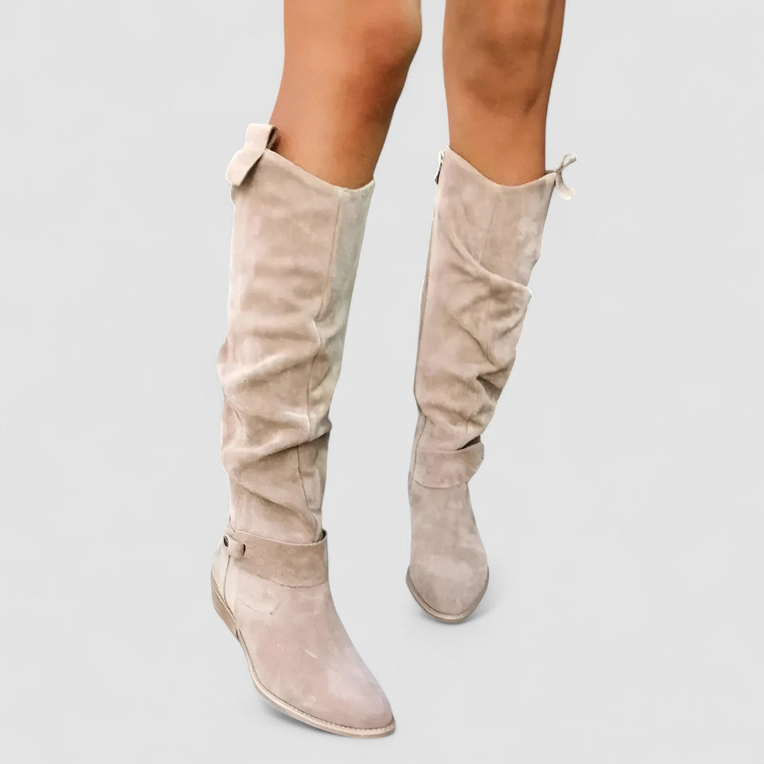 Agnès Paris | Bottes Hautes Effet Daim Manon