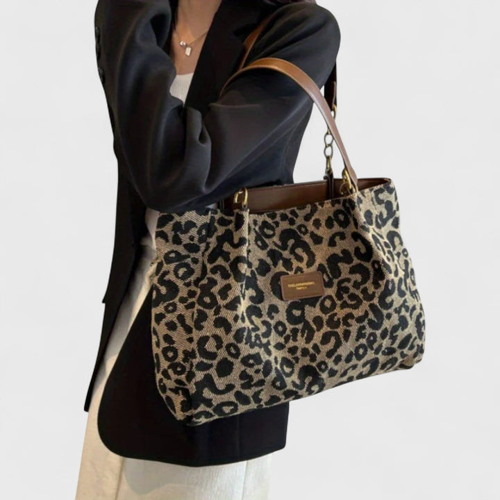 Agnès Paris | SAC SHOPPING EN TOILE MOTIF LÉOPARD