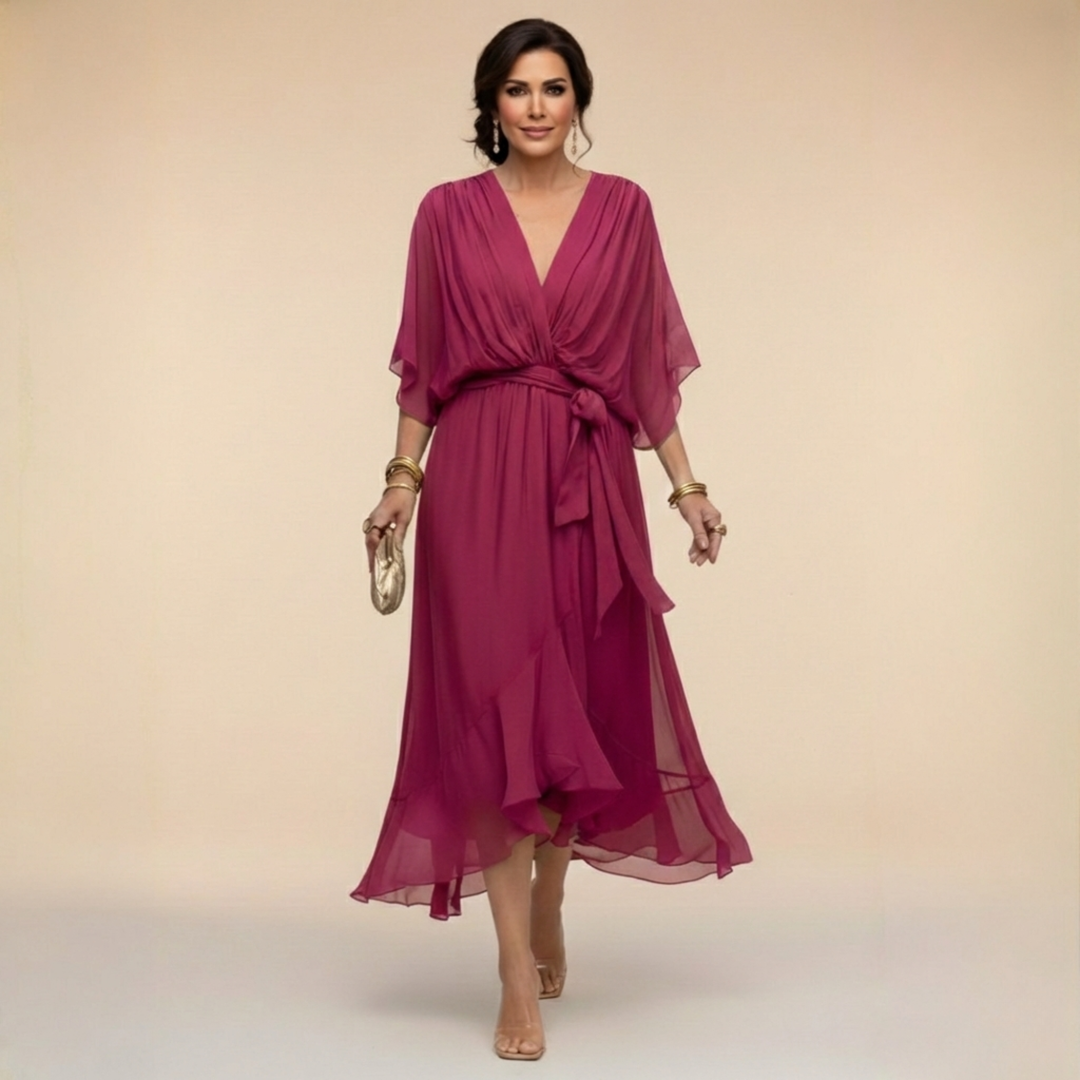 Agnès Paris | Robe en chiffon à décolleté V