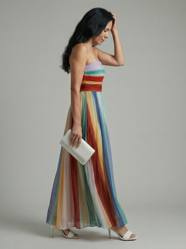 Agnès Paris | Robe Maxi à Rayures Légères Sereine