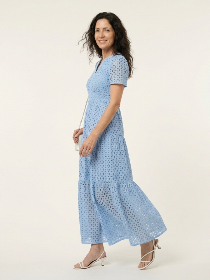 Agnès Paris | Robe midi à manches courtes Brielle