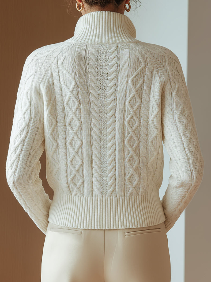 Agnès Paris | PULL COL MONTANT EN MAILLE DOUCE IMPRIMÉE