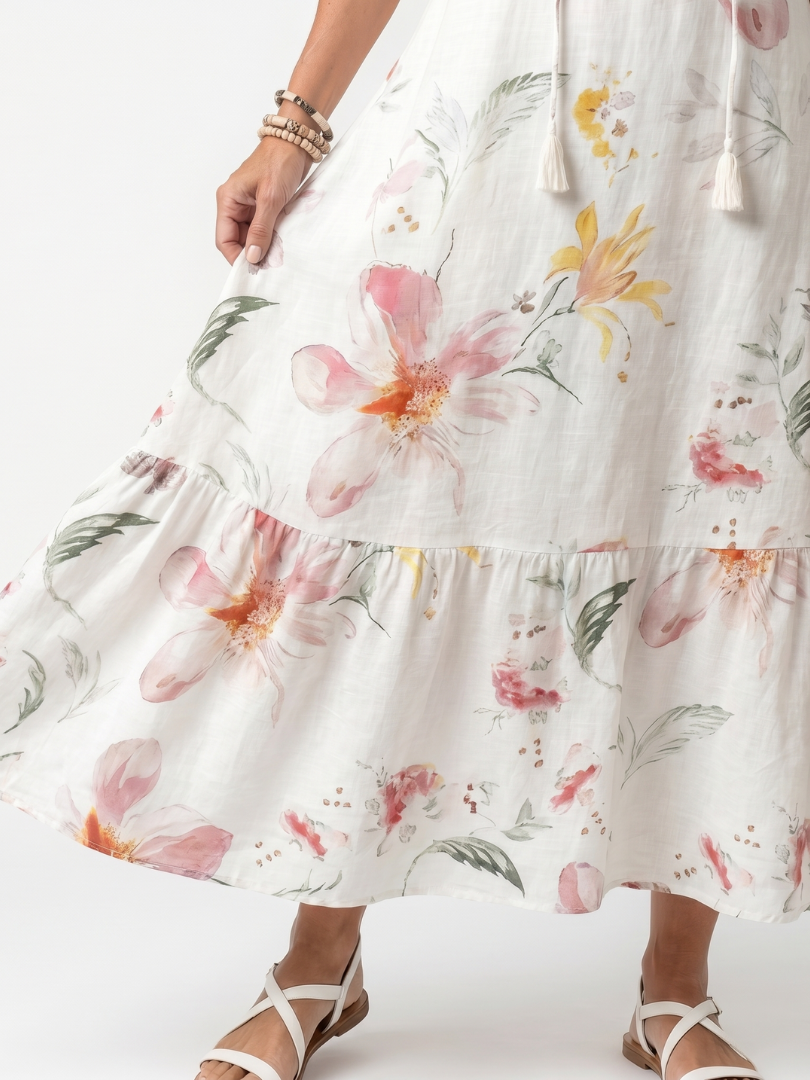 Agnès Paris | Robe Midi Fleurie à Volants Pauline