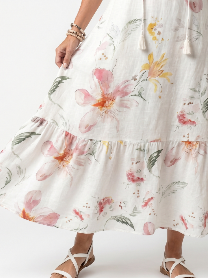 Agnès Paris | Robe Midi Fleurie à Volants Pauline