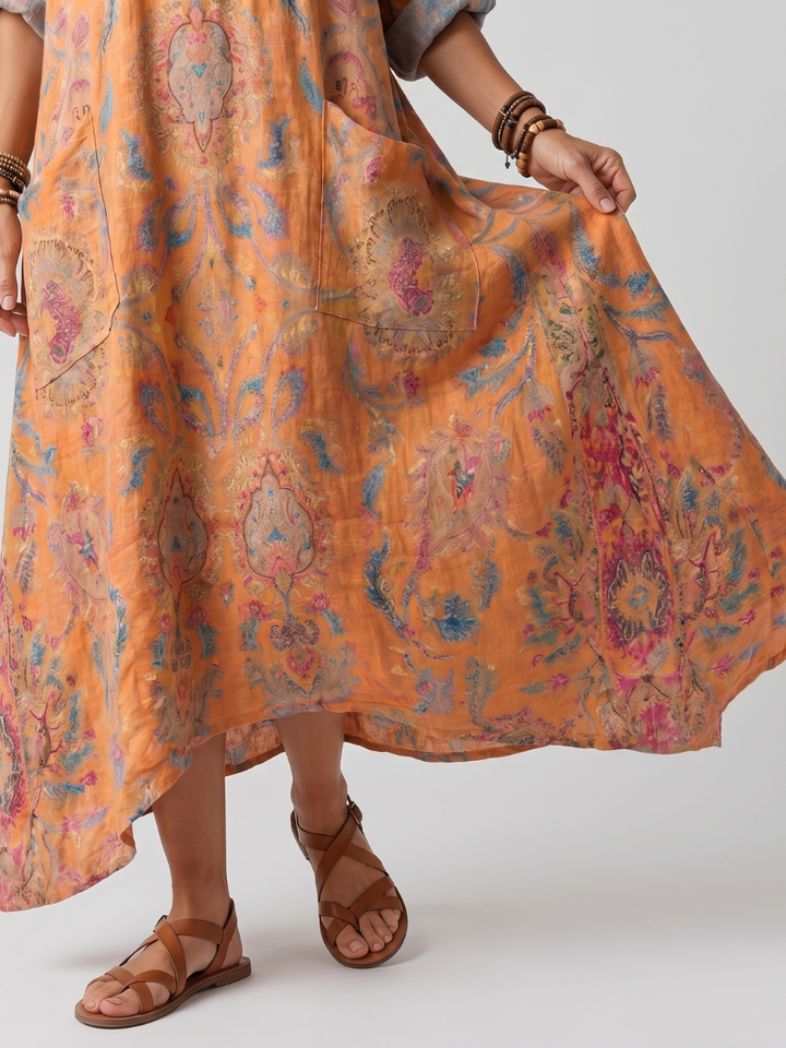 Agnès Paris | Robe Midi Imprimée à Poches Sophie