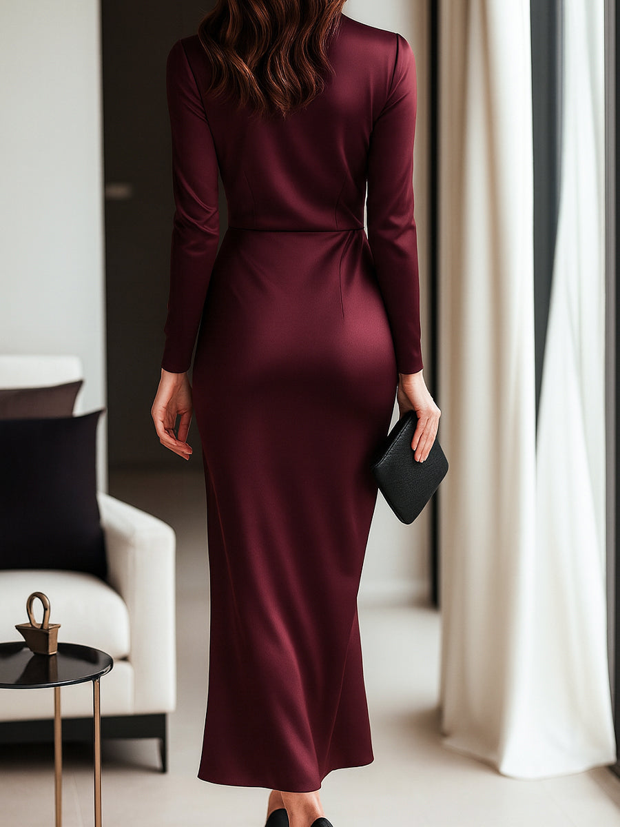 Agnès Paris | ROBE PORTEFEUILLE SATINÉE