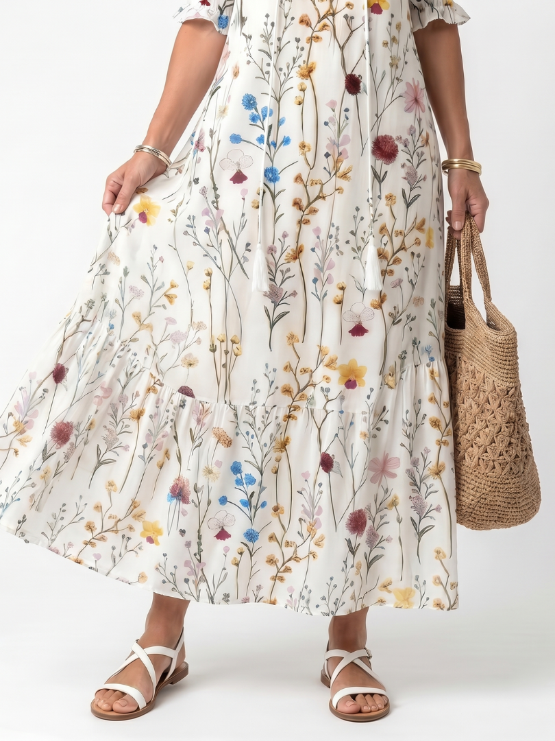 Agnès Paris | Robe Midi Bohème à Pompons Nathalie