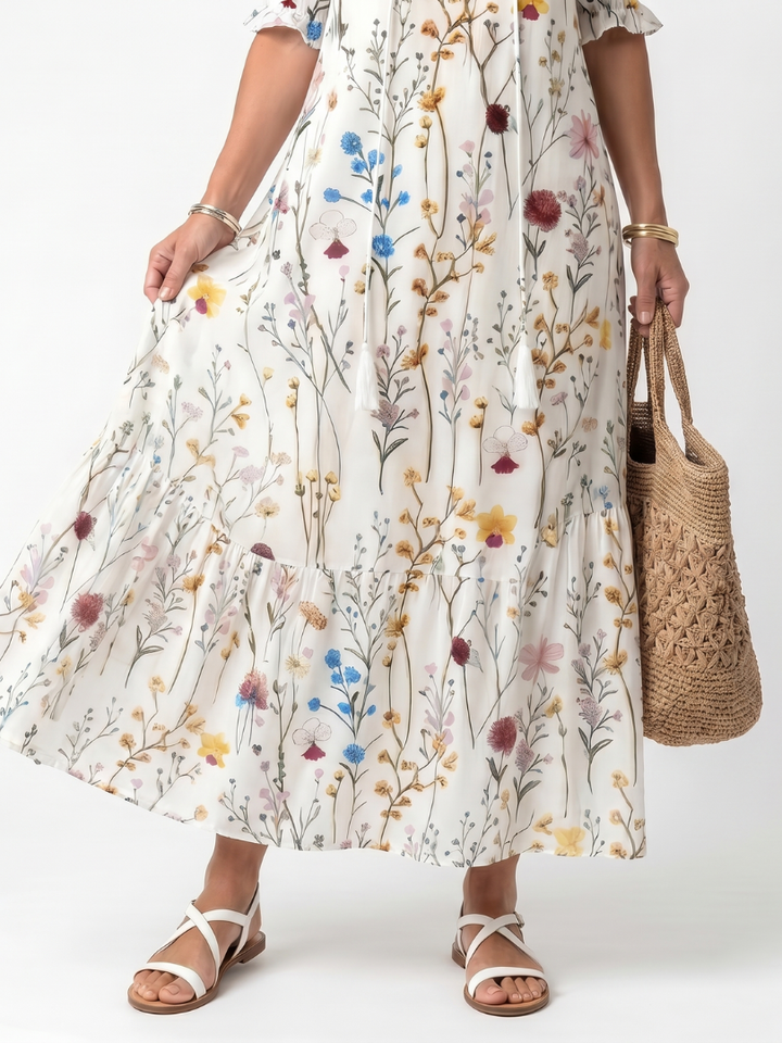 Agnès Paris | Robe Midi Bohème à Pompons Nathalie