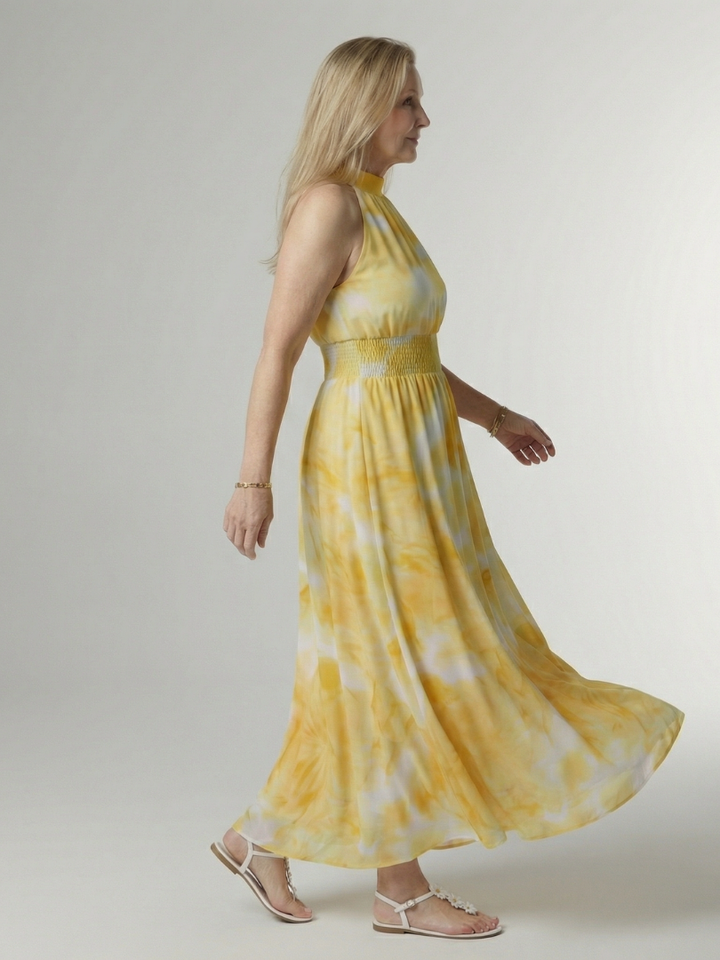 Agnès Paris | Robe Midi à Encolure Halter Froncée Sylin