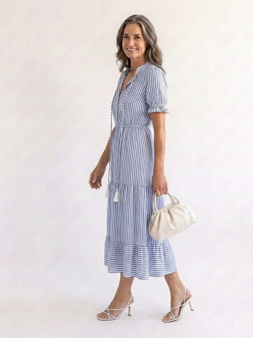 Agnès Paris | Robe midi à manches courtes Dakato