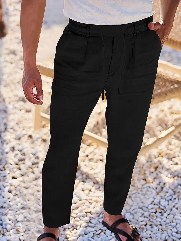 Agnès Paris | PANTALONS LARGES EN LIN AVEC CORDON
