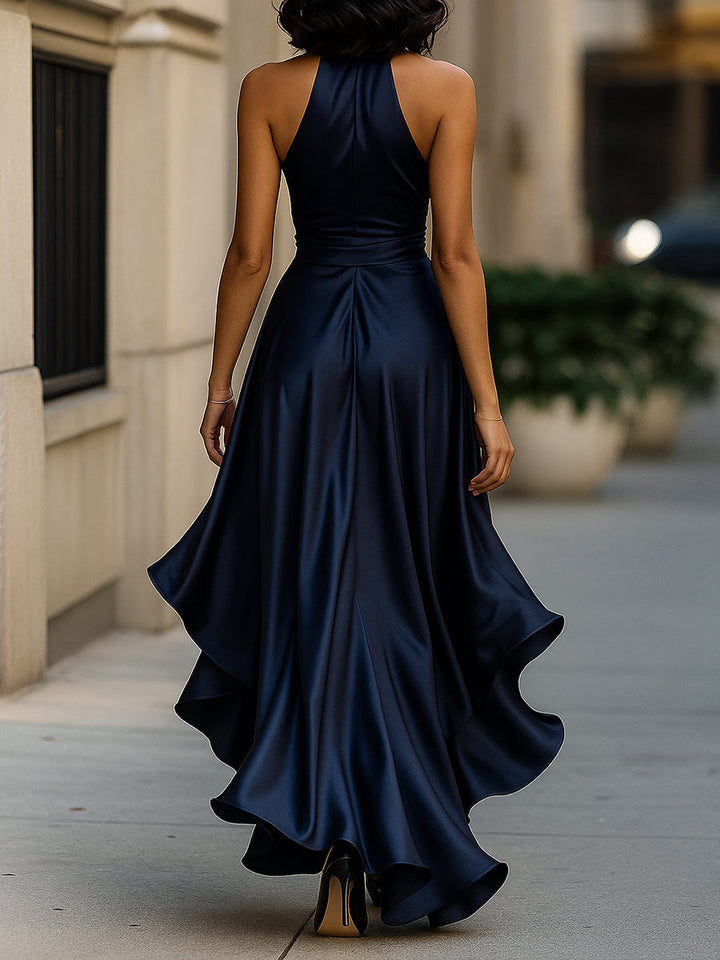 Agnès Paris | Robe en Satin Drapée à la Taille