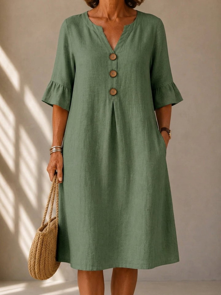 Agnès Paris | Robe Boutonnée Pli Creux Charlotte
