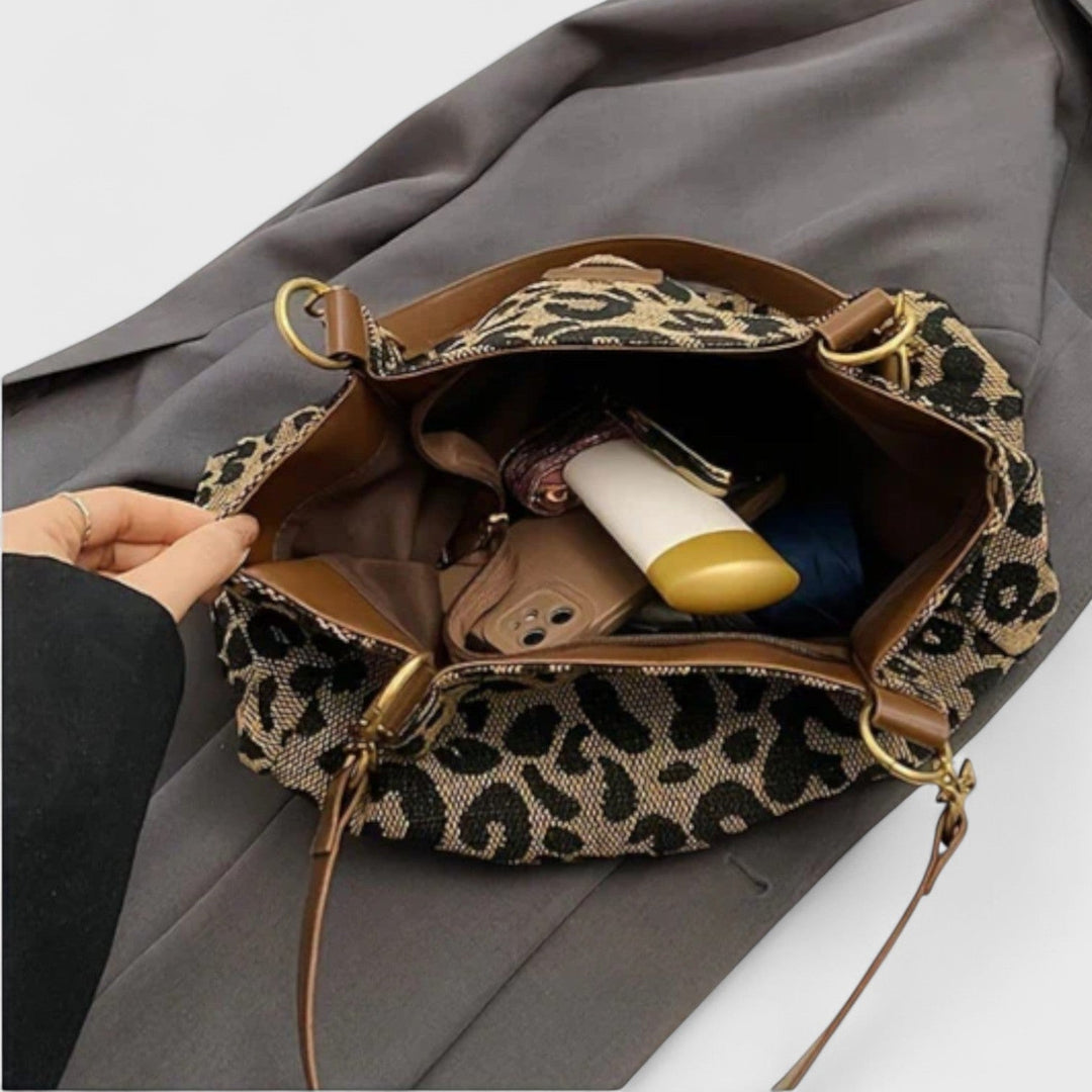 Agnès Paris | SAC SHOPPING EN TOILE MOTIF LÉOPARD