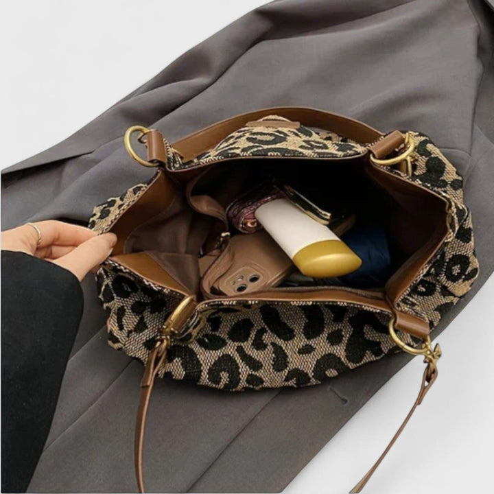 Agnès Paris | SAC SHOPPING EN TOILE MOTIF LÉOPARD