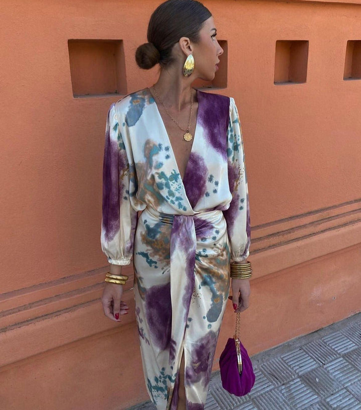 Agnès Paris | Robe Portefeuille Satinée Léa