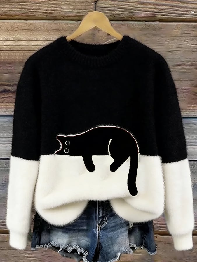 Agnès Paris | Pull Douillet Chat Endormi Charlotte