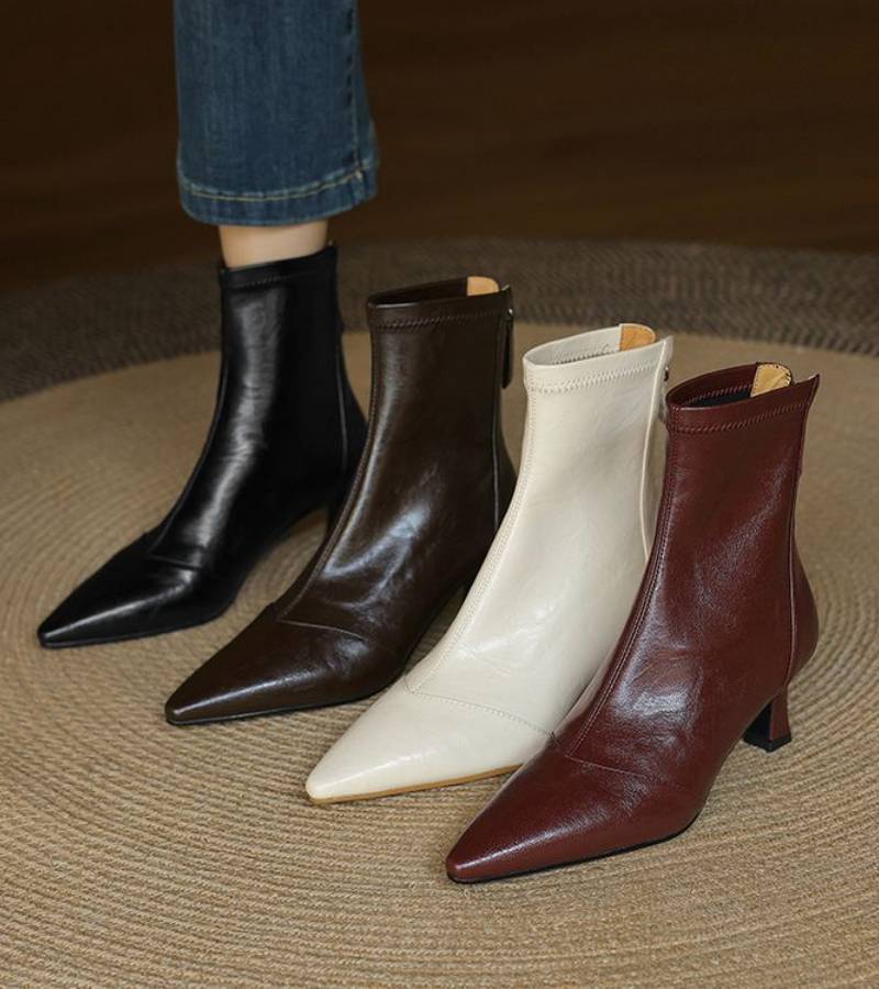 Agnès Paris | Bottines en cuir à talon élégant
