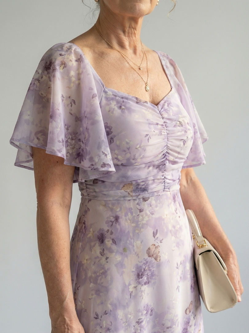 Agnès Paris | Robe Midi à Manches Volantes Vaelis